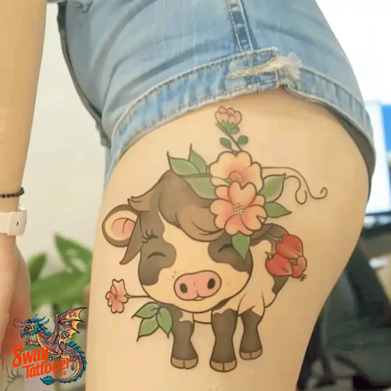 160 Cow Tattoo Design Ideas: Meaning, Art & Tradition 78 Cow Tattoo