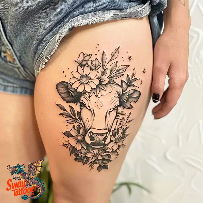 160 Cow Tattoo Design Ideas: Meaning, Art & Tradition 77 Cow Tattoo