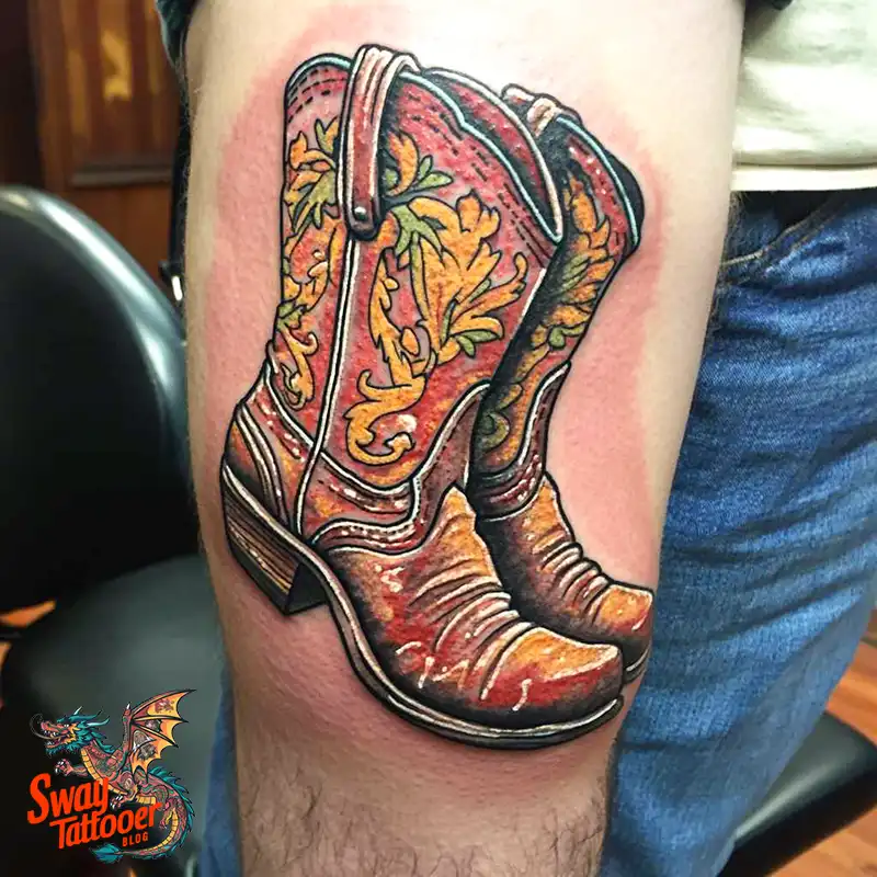 100 Cowboy Boot Tattoo Designs: Western Symbolism & Style 72 Cowboy boot tattoo