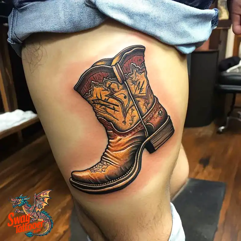 100 Cowboy Boot Tattoo Designs: Western Symbolism & Style 65 Cowboy boot tattoo
