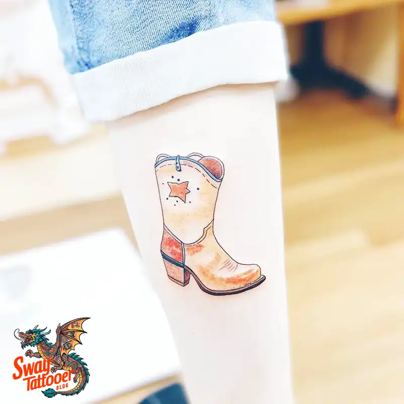 100 Cowboy Boot Tattoo Designs: Western Symbolism & Style 17 Cowboy boot tattoo