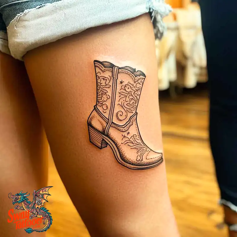 100 Cowboy Boot Tattoo Designs: Western Symbolism & Style 2 Cowboy boot tattoo