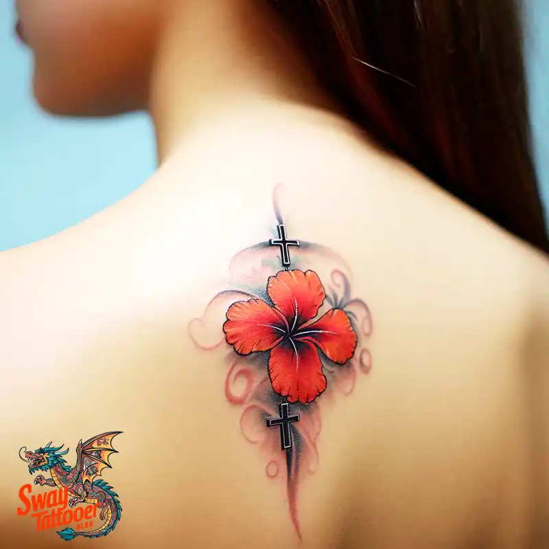 50 Cross with Flowers Tattoos: Blend of Faith and Nature 2 Cross with Flowers Tattoo