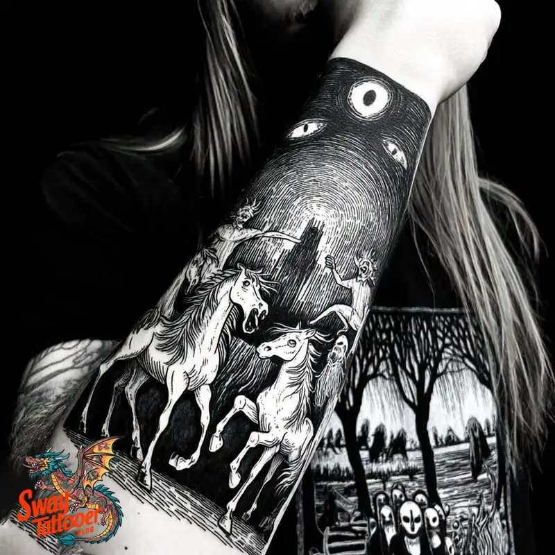 75 Four Horsemen Tattoos: Symbolism, Design Ideas & Meaning 59 four horsemen tattoo