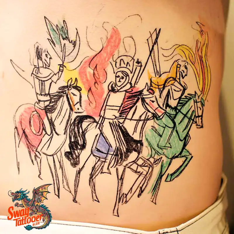 75 Four Horsemen Tattoos: Symbolism, Design Ideas & Meaning 23 four horsemen tattoo