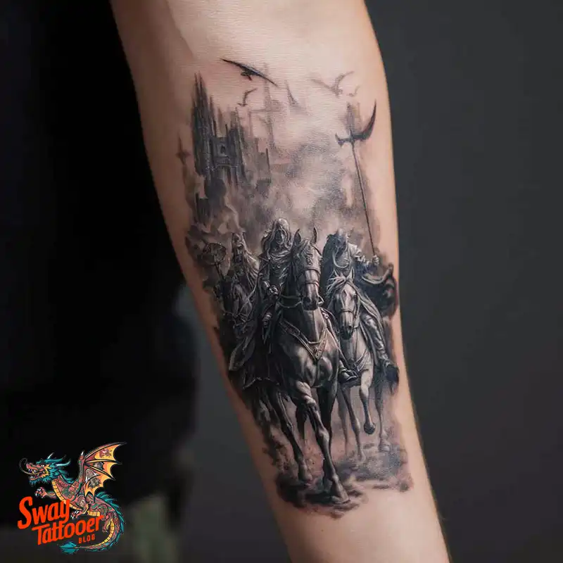 75 Four Horsemen Tattoos: Symbolism, Design Ideas & Meaning 21 four horsemen tattoo