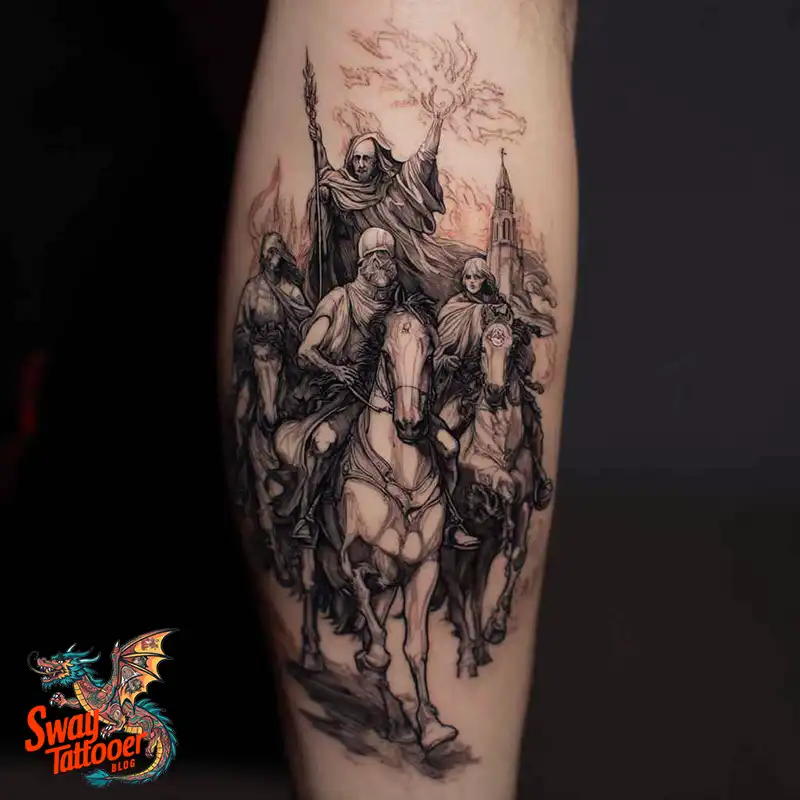75 Four Horsemen Tattoos: Symbolism, Design Ideas & Meaning 7 4 horsemen tattoo