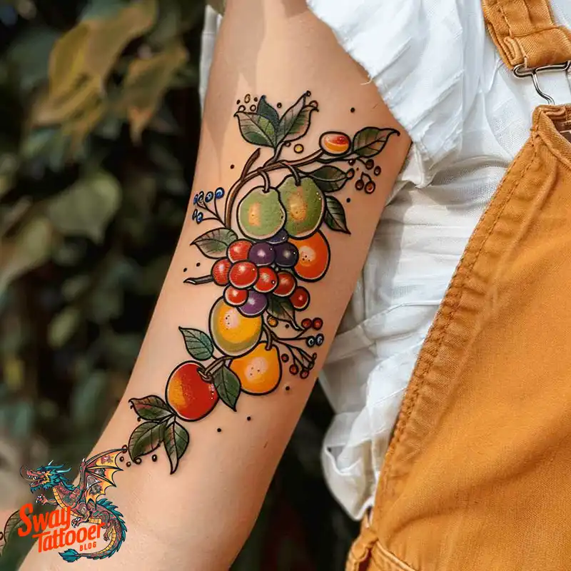 100 Fruit Tattoo Designs: Symbolism, Designs & Tips 4 Mixed fruit tattoo