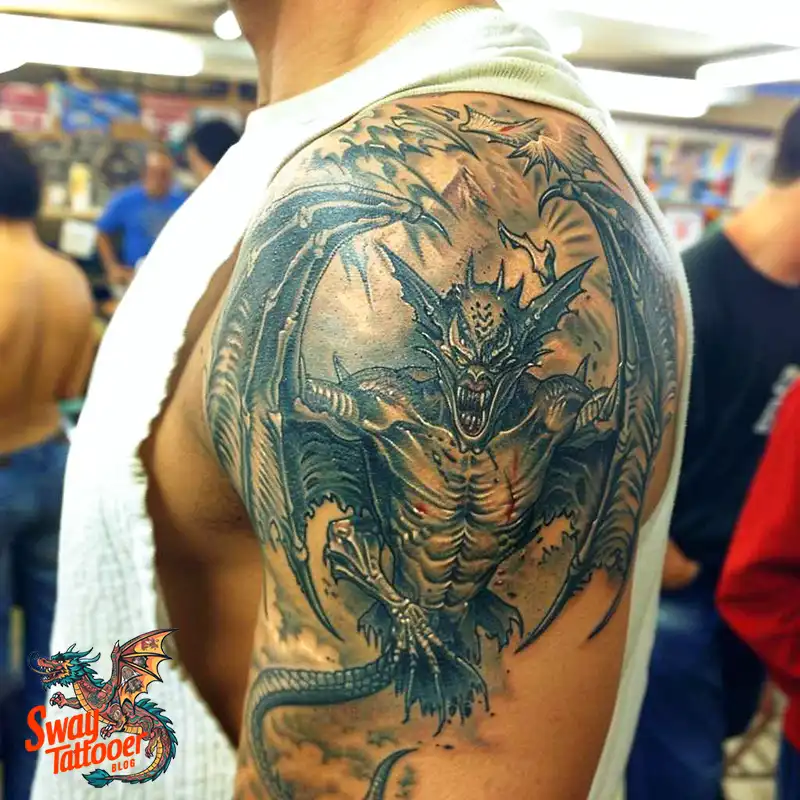 140 Gargoyle Tattoo Designs: Mythic Ink with Gothic Appeal 56 gargoyle tattoo