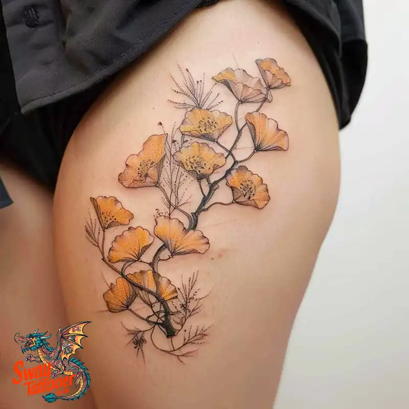 80 Ginkgo Tattoo Design Ideas, Symbolism and Styles 59 Ginkgo Tattoo