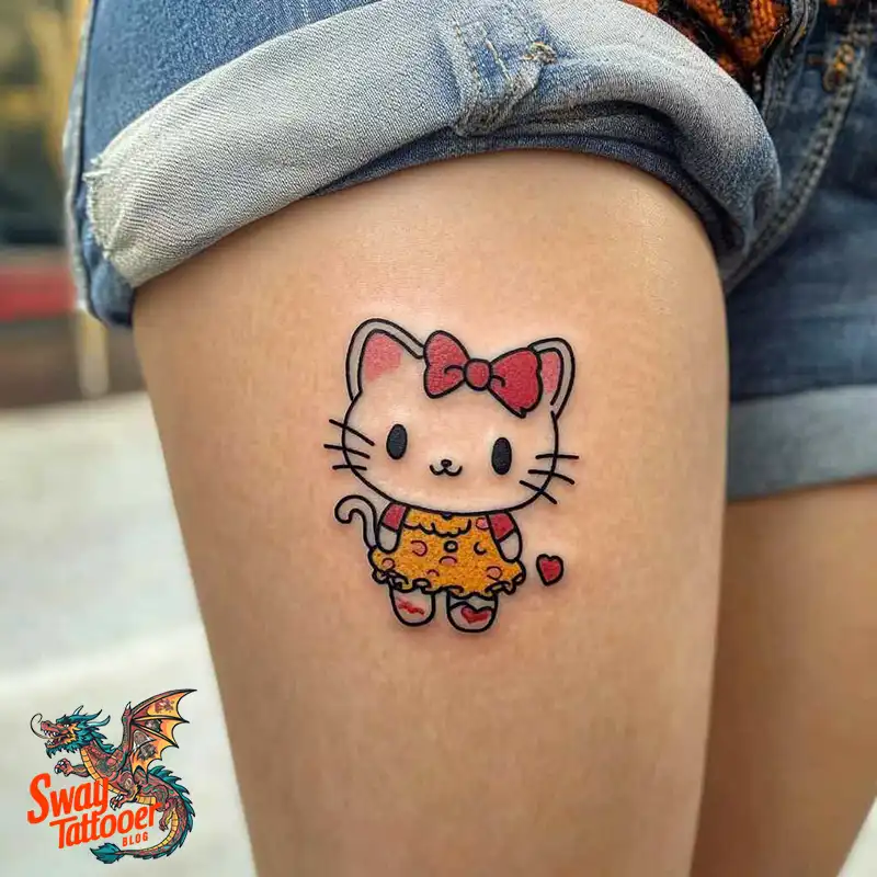150 Hello Kitty Tattoo Ideas: Cute, Kawaii Designs & Meaning 42 Hello Kitty Tattoo