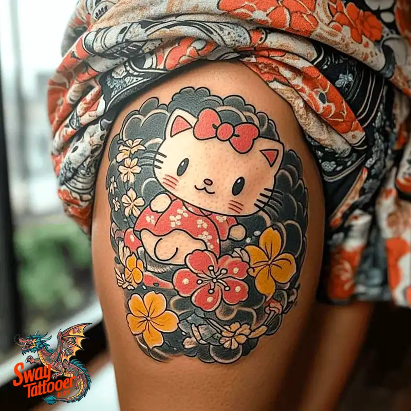 150 Hello Kitty Tattoo Ideas: Cute, Kawaii Designs & Meaning 34 Hello Kitty Tattoo