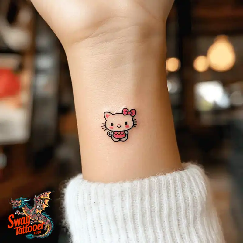 150 Hello Kitty Tattoo Ideas: Cute, Kawaii Designs & Meaning 27 Hello Kitty Tattoo