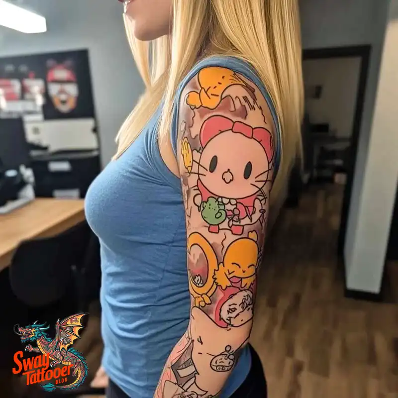 150 Hello Kitty Tattoo Ideas: Cute, Kawaii Designs & Meaning 24 Hello Kitty Tattoo