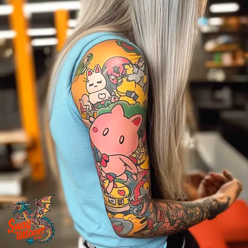 150 Hello Kitty Tattoo Ideas: Cute, Kawaii Designs & Meaning 23 Hello Kitty Tattoo