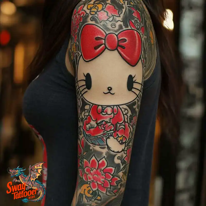 150 Hello Kitty Tattoo Ideas: Cute, Kawaii Designs & Meaning 117 Hello Kitty Tattoo