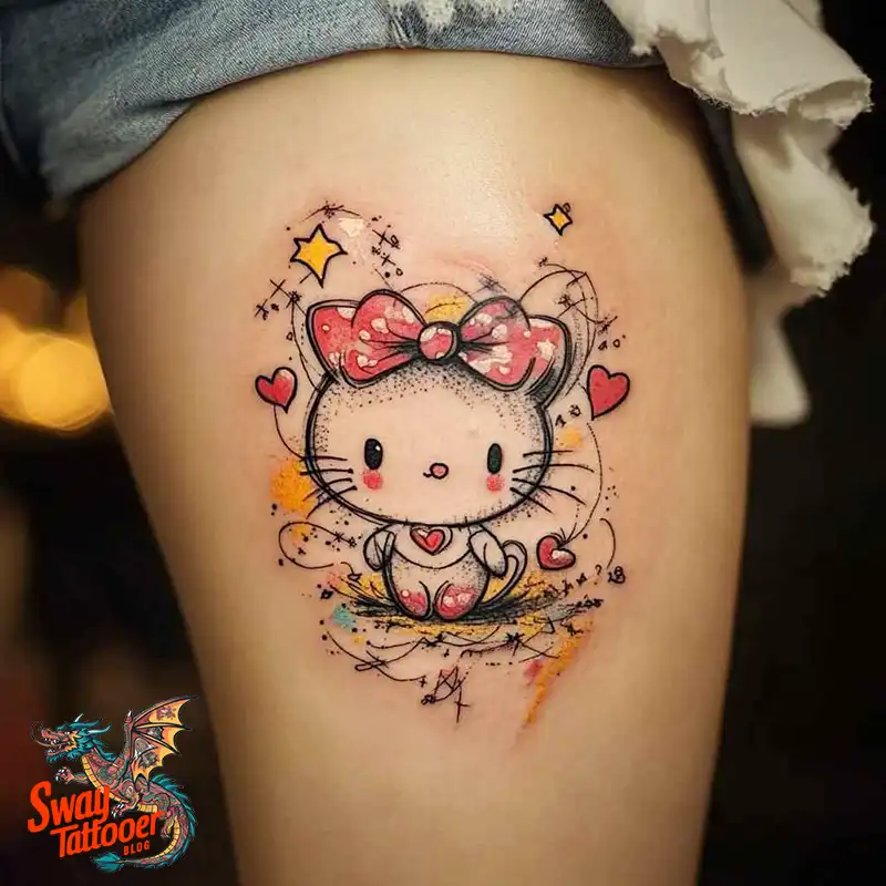 150 Hello Kitty Tattoo Ideas: Cute, Kawaii Designs & Meaning 113 Hello Kitty Tattoo