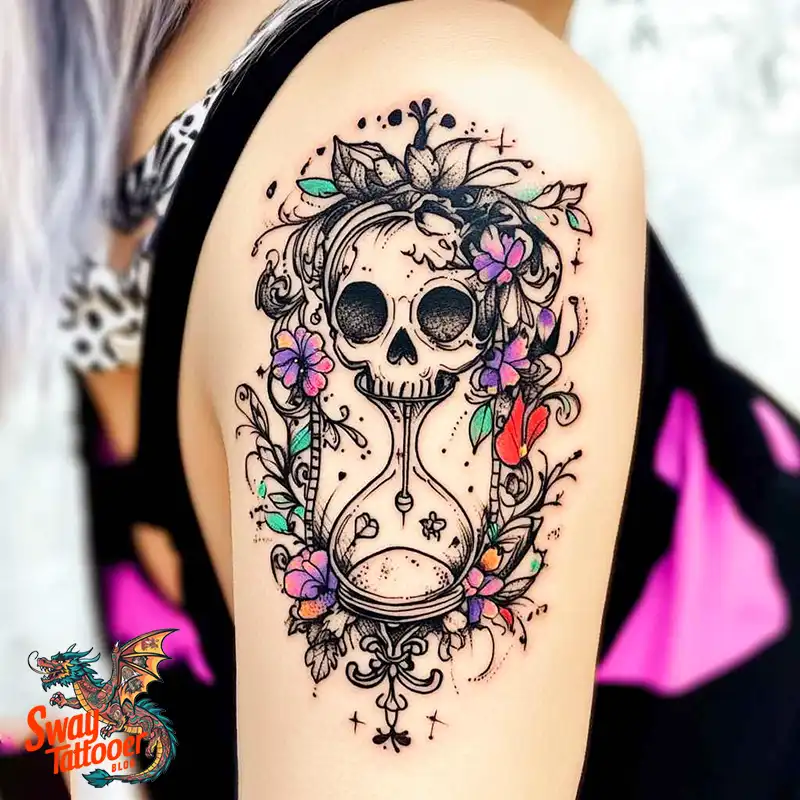 100 Hourglass Tattoo Designs: Symbols of Life and Change 47 hourglass39