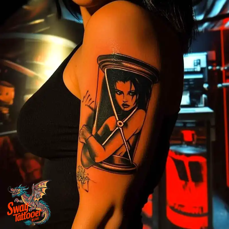 100 Hourglass Tattoo Designs: Symbols of Life and Change 41 hourglass45