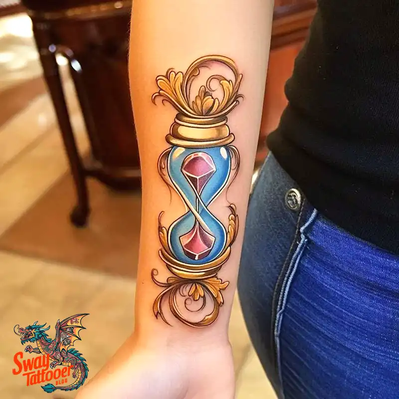 100 Hourglass Tattoo Designs: Symbols of Life and Change 20 hourglass66