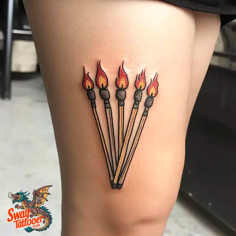 75 Matchstick tattoo Design Ideas, Meaning & Symbolism 61 Matchstick tattoo