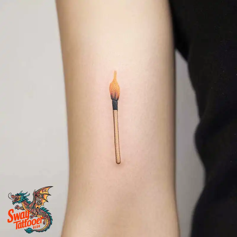75 Matchstick tattoo Design Ideas, Meaning & Symbolism 47 Matchstick tattoo