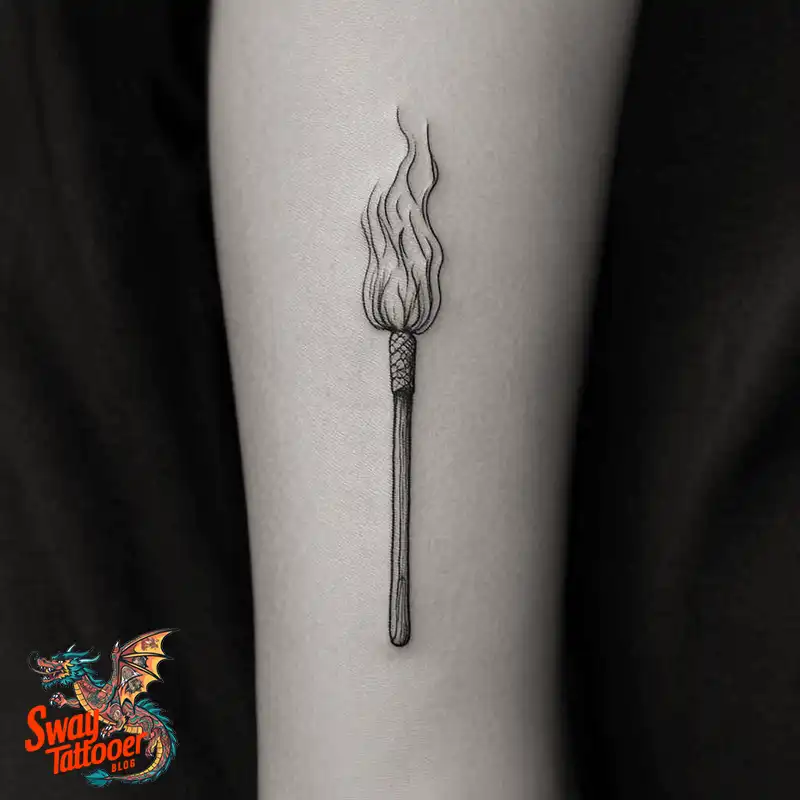 75 Matchstick tattoo Design Ideas, Meaning & Symbolism 42 Matchstick tattoo