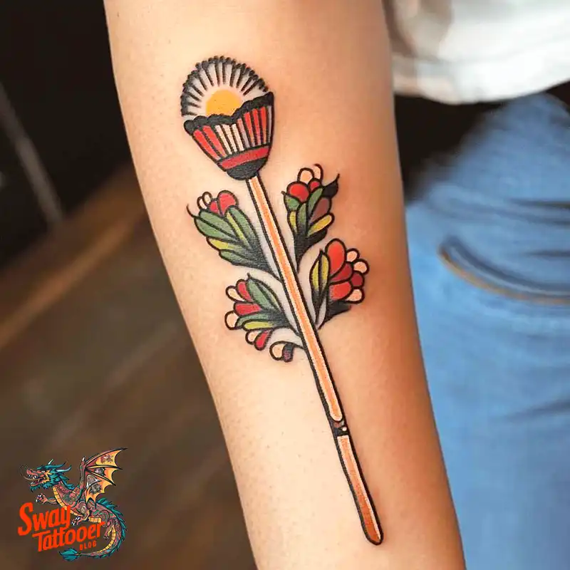 75 Matchstick tattoo Design Ideas, Meaning & Symbolism 40 Matchstick tattoo