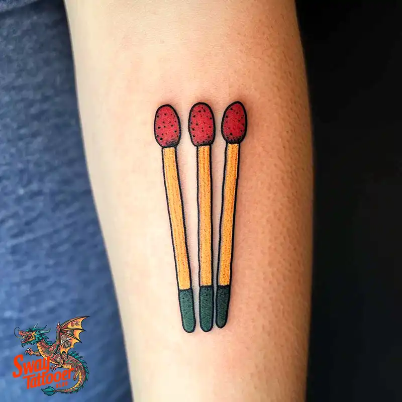 75 Matchstick tattoo Design Ideas, Meaning & Symbolism 39 Matchstick tattoo