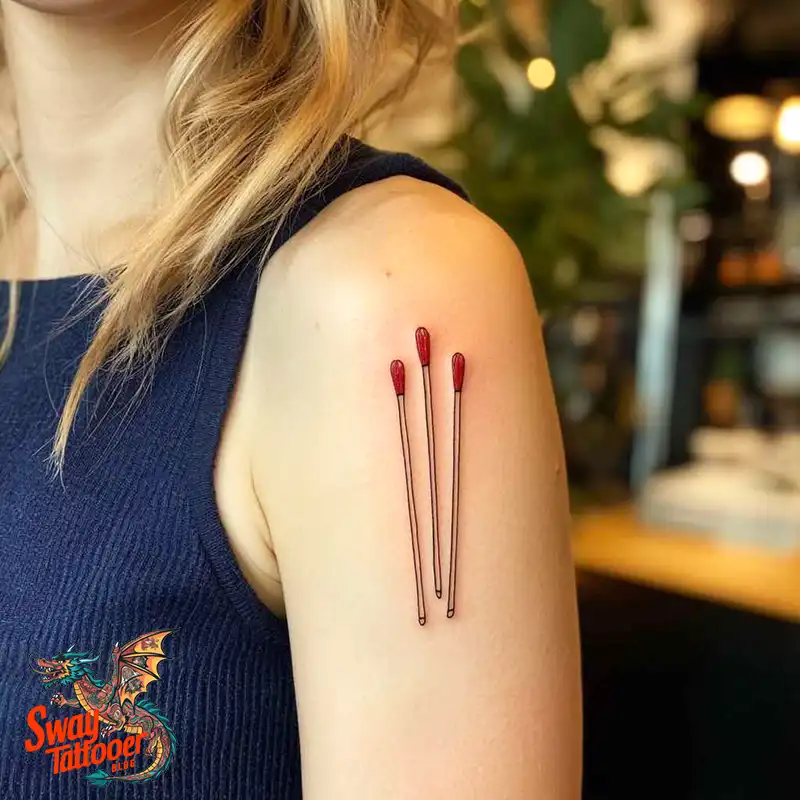 75 Matchstick tattoo Design Ideas, Meaning & Symbolism 11 Matchstick tattoo