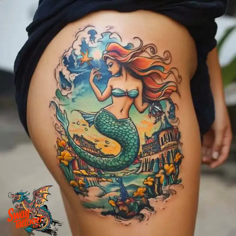 100 Mermaid Tattoo Designs: Ocean-Inspired Ink Magic 69 Mermaid tattoo