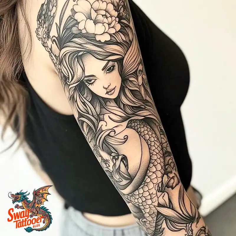 100 Mermaid Tattoo Designs: Ocean-Inspired Ink Magic 65 Mermaid tattoo