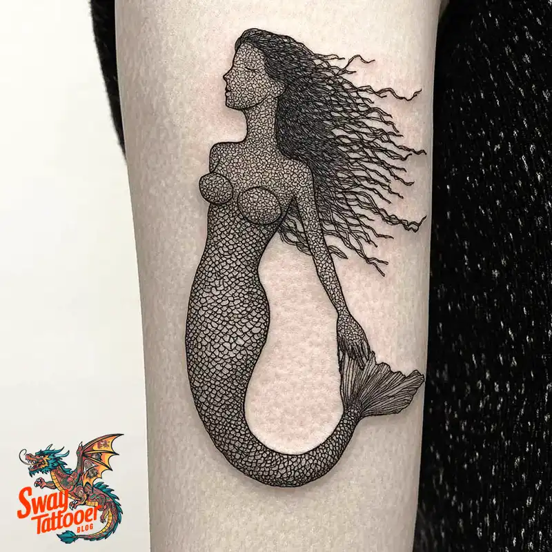 100 Mermaid Tattoo Designs: Ocean-Inspired Ink Magic 63 Mermaid tattoo