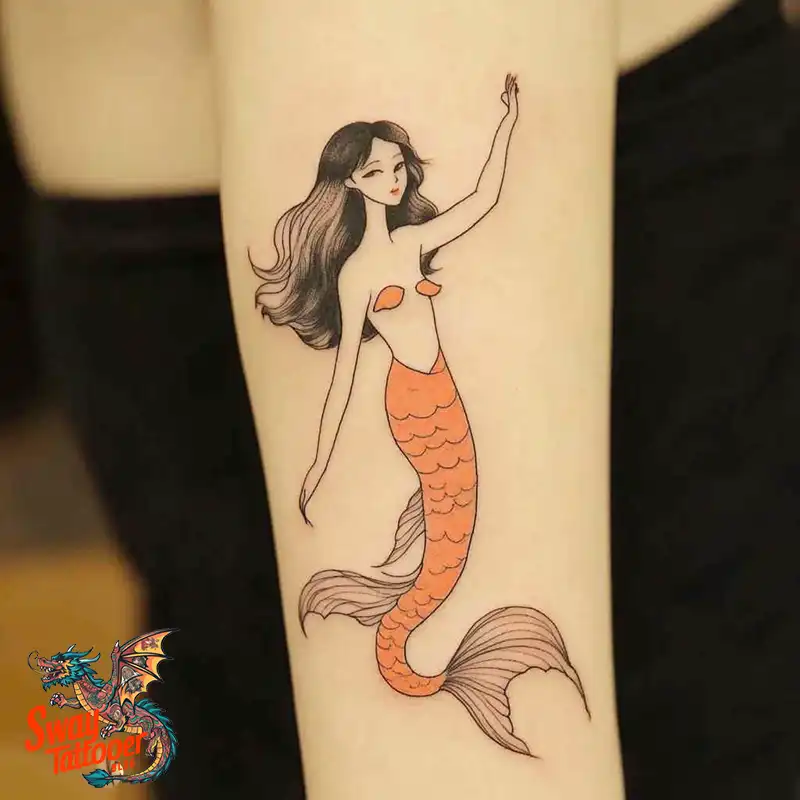 100 Mermaid Tattoo Designs: Ocean-Inspired Ink Magic 58 Mermaid tattoo