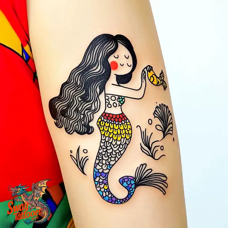 100 Mermaid Tattoo Designs: Ocean-Inspired Ink Magic 56 Mermaid tattoo