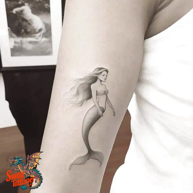 100 Mermaid Tattoo Designs: Ocean-Inspired Ink Magic 48 Mermaid tattoo
