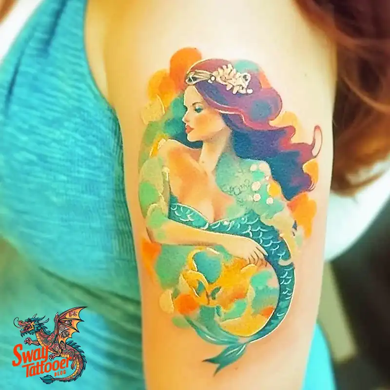 100 Mermaid Tattoo Designs: Ocean-Inspired Ink Magic 42 Mermaid tattoo