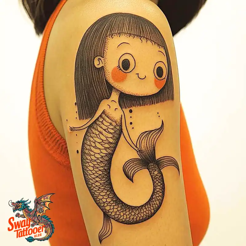 100 Mermaid Tattoo Designs: Ocean-Inspired Ink Magic 39 Mermaid tattoo