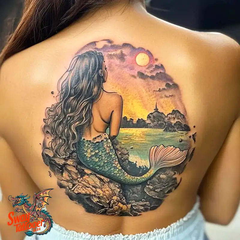 100 Mermaid Tattoo Designs: Ocean-Inspired Ink Magic 32 Mermaid tattoo
