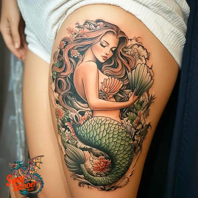 100 Mermaid Tattoo Designs: Ocean-Inspired Ink Magic 16 Mermaid tattoo