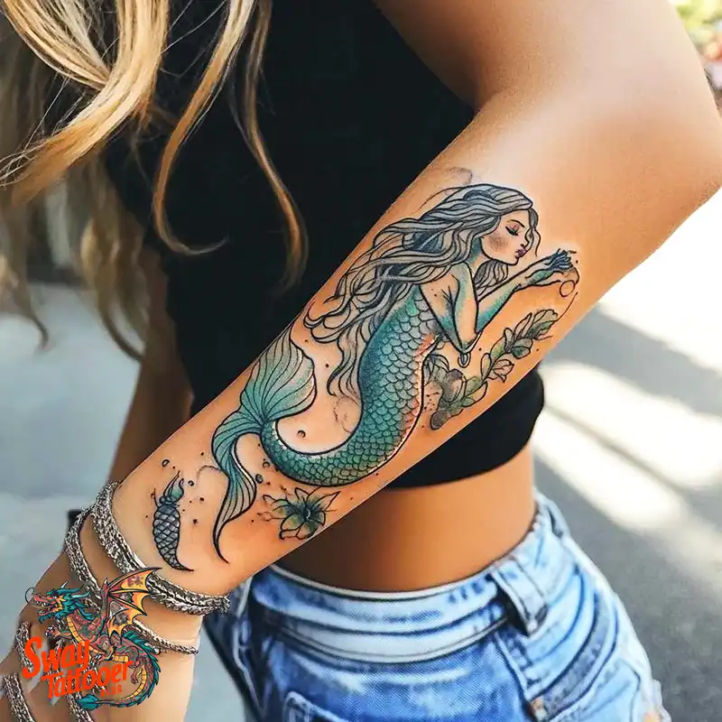 100 Mermaid Tattoo Designs: Ocean-Inspired Ink Magic 9 Mermaid tattoo