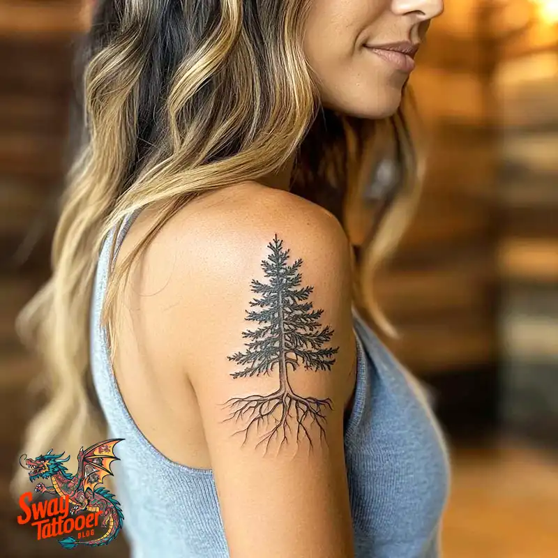 120 Pine Tree Tattoo Designs: Nature-Inspired Ink Arts 15 Pine Tree Tattoo