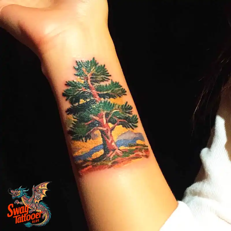 120 Pine Tree Tattoo Designs: Nature-Inspired Ink Arts 37 Pine Tree Tattoo