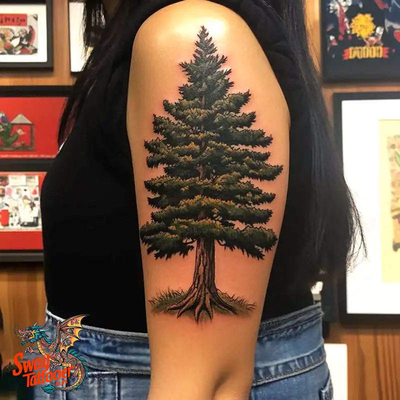 120 Pine Tree Tattoo Designs: Nature-Inspired Ink Arts 35 Pine Tree Tattoo