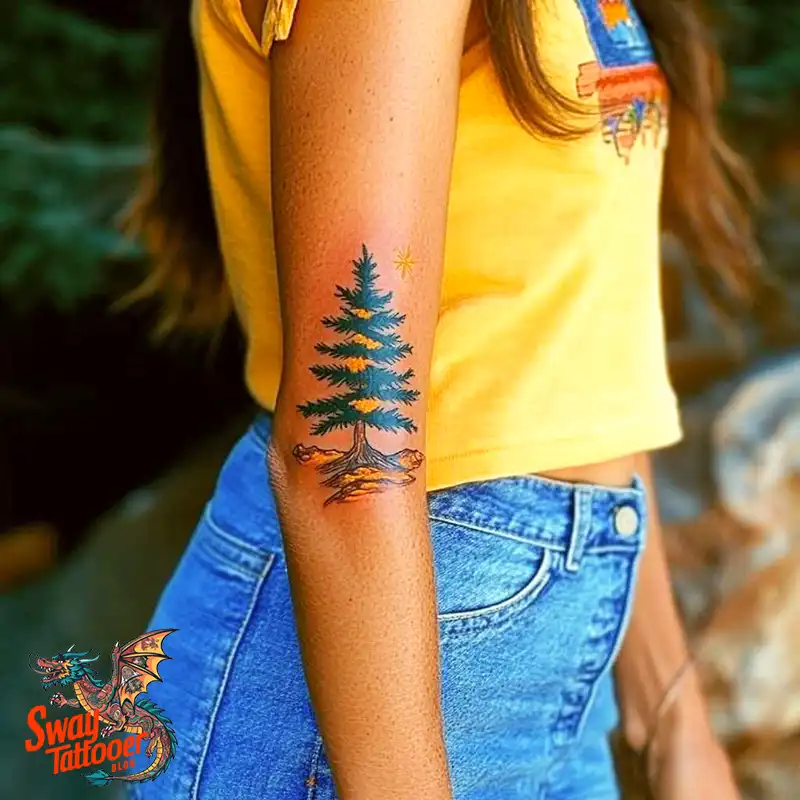 120 Pine Tree Tattoo Designs: Nature-Inspired Ink Arts 32 Pine Tree Tattoo