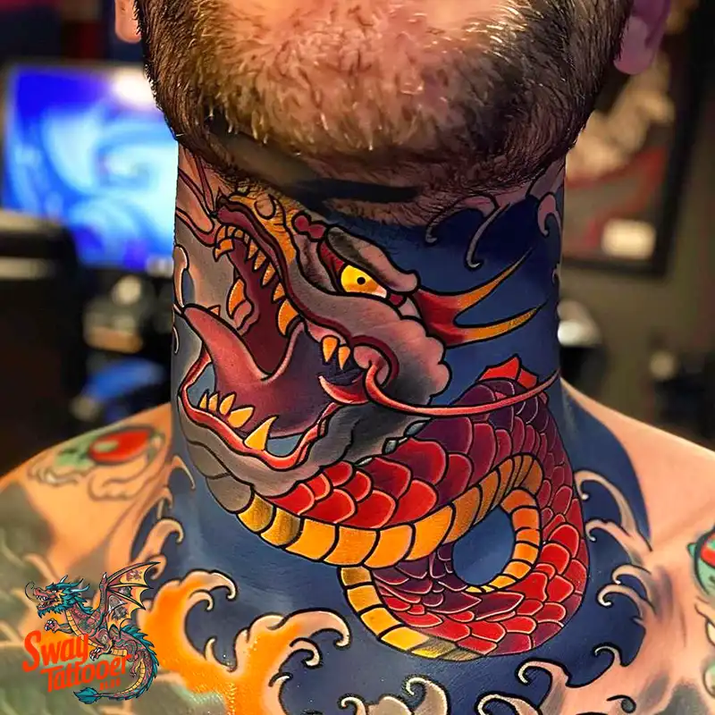 A Guide to the Throat Tattoo Design Ideas with Meaning 73 throat15