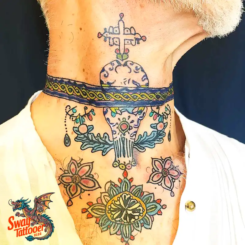 A Guide to the Throat Tattoo Design Ideas with Meaning 72 throat21