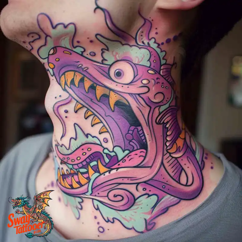 A Guide to the Throat Tattoo Design Ideas with Meaning 40 throat53