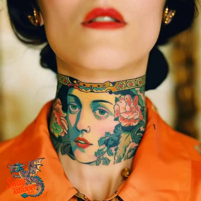 A Guide to the Throat Tattoo Design Ideas with Meaning 39 throat54