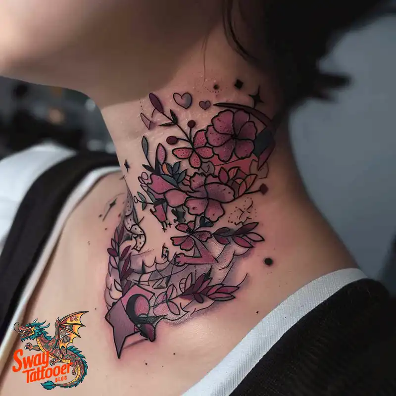 A Guide to the Throat Tattoo Design Ideas with Meaning 20 throat73